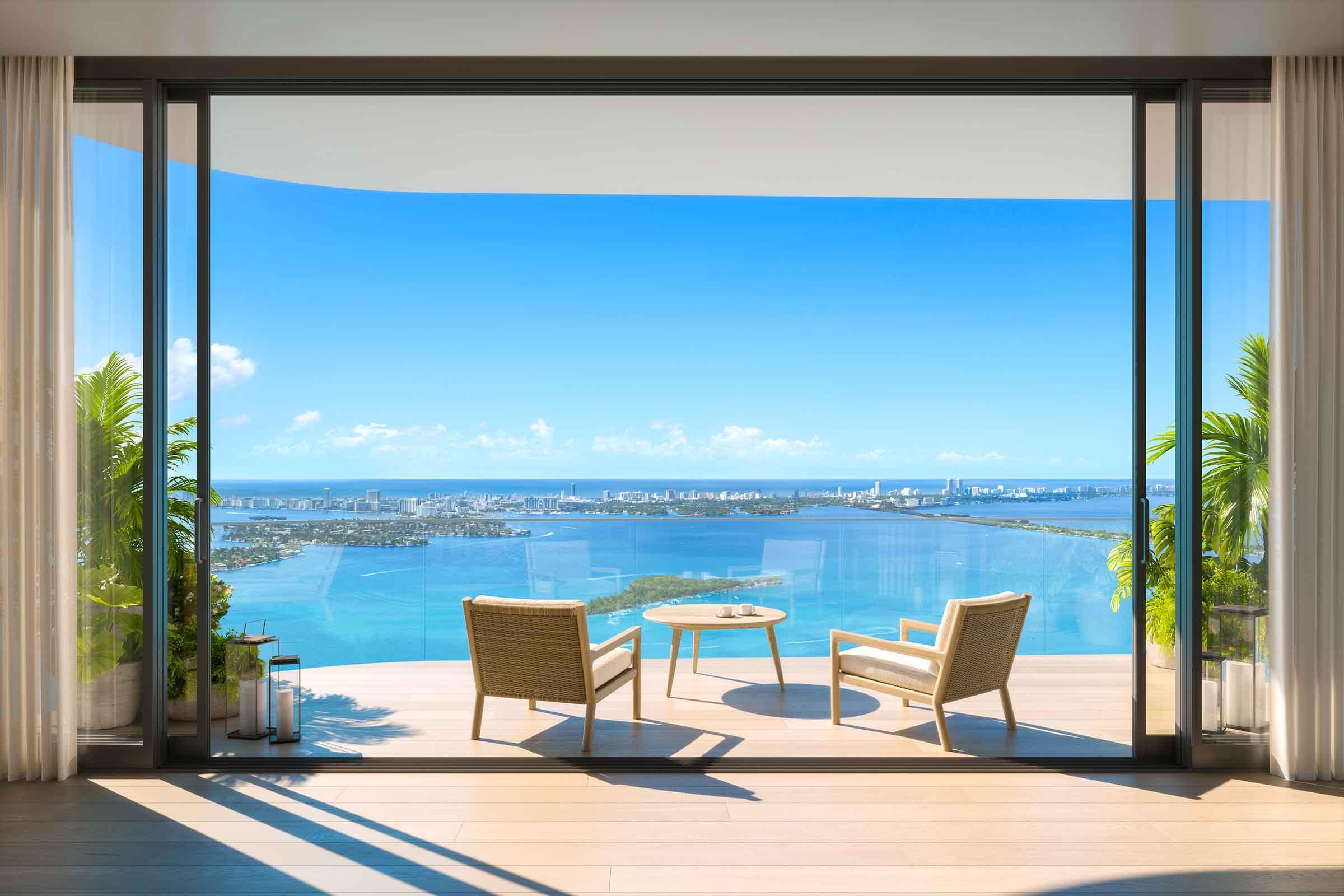 EDITION Residences Miami Edgewater Residence Terrace的渲染图